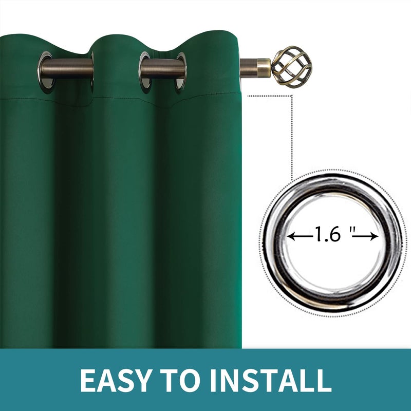 BGment Christmas Sliding Door Curtain 120 X 96 Inches, Wide Thermal Blackout Curtains Room Darkening Room Divider Window Curtain, 1 Panel, Emerald, 96 Length X Wide 120 - Image 5